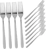 NOLITOY 12pcs Stainless Steel Dinner Forks Set Modern Silverware for Home Restaurant and Hotel Dishwasher Safe Sturdy Forks for Appetizer Salad and Dessert