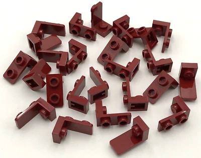 Lego 25 New Dark Red Brackets 1 x 1 - 1 x 2 Stud Inverted Pieces