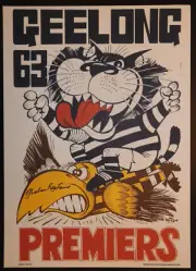 1963 Geelong Limited Edition Premiers Weg Poster signed Graham Polly Farmer