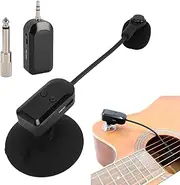 Wireless Instrument Microphone, 2.4GHz Wireless Guitar Violin Microphone System Clip Instrument Mic for Horns, Trumpets, Saxophones Voice Amplifier, 131ft Range