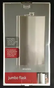Buxton jJumbo Flask Brushed Stainless Steel 60 Fluid Ounces New in Box
