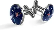 [Generic] Men's Cufflinks, Alien Cabin Cuff Links for Men, Classic Cufflinks Black for Suit Shirt Wedding Business Birthday Jewelry Gift