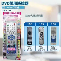 在飛比找Yahoo!奇摩拍賣優惠-[百威電子] DVD萬用遙控器 SYNCO 新格 DVD遙控