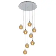 Harper LED 9L Spiral Glass Pendant Lights Amber | Marden Designer