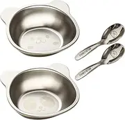 Stainless Steel Plates for Kids, 450ml Fun Animal Children's Rice Bowls, Feeding Serving Camping Plates, Cute Panda Shape Plates for Kids & Picky Eaters, Stainless Steel Kids Plates