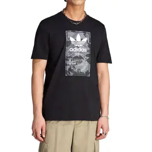 Adidas Camo Tongue Tee 男 黑色 迷彩 休閒 日常 圓領 短T 短袖 II8156