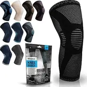 POWERLIX Knee Support for Women/Men, Knee Brace Compression Sleeve Support for Arthritis, Joint Pain, Ligament Injury, Meniscus Tear, ACL, MCL, Tendonitis, Running, Squats, Sports, Black, L