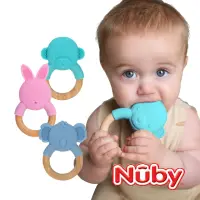 在飛比找momo購物網優惠-【Nuby】矽膠造型櫸木固齒器