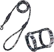 SEWOART Harness Strap Comfortable Cotton Traction Rope for Outdoor Walking Black Pet Supplies for Cats and Kittens