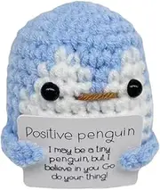 Positive,Handmade Small Positive - Knitted Wool Animals, Creative Positive Card Cheer Up Gifts for Fathers Day Birthday
