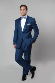 Men's Satin Shawl Collar Slim Fit Tuxedo Suit One Button Groomsmen Wedding Tux