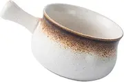 Amosfun 1Pc Matte Finish Ceramic Appetizer Bowl with Handle Stylish Tableware for Snacks Nuts and Dried Fruits for Home and Restaurant Use