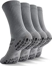 [CWVLC] Grip Socks Soccer - Cushioned Non-Slip Grippy for Men & Women Athletic - Barre Hospital Sticky Slipper Socks