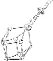 Crystal Holder Necklace Cage Adjustable Necklace Cord Empty Crystal Stone Holder Pendant Natural Quartz Stone Cord Hand Woven Necklace Ropes for Jewelry Making, 28x1.5cm
