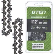 Full Chisel Chainsaw Chain 12 Inch .043 3/8 LP 45 DL for Echo Husqvarna