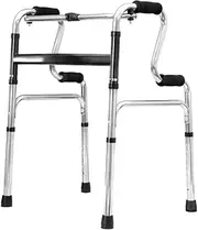 Walker,Walking Frame Folding Lightweight Walker with Wheels Seat Adjustable Height Walking Mobility Aid Aluminium Little Surprise