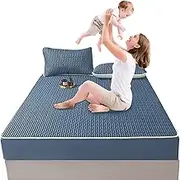 MWZBTG Summer Latex Bed Sheet, Ice Silk Bed Sheet - 3-Piece Set Silk Sheets Ice Silk Bedspread Cooling Sheets - Comfort Cool Sheets for Hot Sleepers for All Types of Mattresses