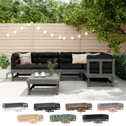 Outdoor Lounge Set with Cushions Sofa and Table 6 Piece Solid Wood vidaXL