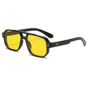 Rectangle Frame Sunglasses for Girls Teens Eye Catching Carnivals Party Photography Tool Outdoor Camping Glasses Yellow