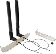 WiFi Antenna 8dBi RP-SMA Male 2.4Ghz 5.8Ghz Dual Band + 10in U.FL IPEX MHF4 to RP SMA Female Extension Cable for M.2 NGFF + Computer Back Slot Cover Bracket