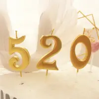 在飛比找樂天市場購物網優惠-創意金色生日蠟燭寶寶周歲生日布置生日蛋糕數字蠟燭生日裝飾派對