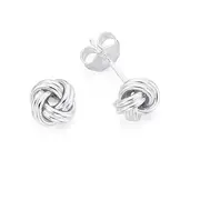 Sterling Silver Open Knot Stud Earrings