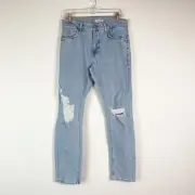 Amendi NWT Men's LARS Broken Light Distressed Jeans Light Wash Blue Size 31 x 32