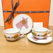 HERMES Soie d’Hermès Tea Cup & Saucer Set 2 pieces