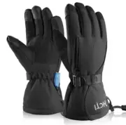 MCTi Mens Ski Gloves, Black Winter Gloves, 3M Thinsulate, Mens Size XL New