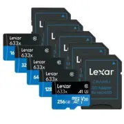 Lexar High-Performance 633x 16GB 32GB 64GB microSDHC microSDXC UHS-I Cards U3 A1