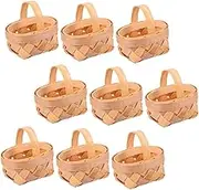 1set Portable Handmade Mini Baskets Natural Candy Storage Containers for Party Decoration and Sweets Wrapping Lightweight and Easy to Carry 9pcs
