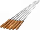 16.5 Flat Blade Barbecue Shish Kebab Skewers Stainless Steel - Set of 6