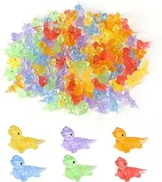 120pcs Mini Glow Lizard, Cute Resin Lizard Figure Miniature Landscape Decoration Luminous Tiny Resin Animals for Miniature Garden Landscape Dollhouse Potted DIY (6 Colors)