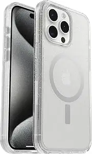 OtterBox Symmetry Clear for MagSafe Case for iPhone 15 Pro Max, Shockproof, Drop Proof, Protective Thin Case, 3X Tested to Military Standard, Stardust