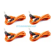4X 4FT 3.5MM AUX L JACK M/M AUDIO STEREO CABLE ORANGE FOR IPHONE 5S 5C IPOD NANO