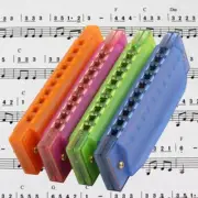 10 Holes Diatonic Blues Harp Harmonica for Key of C Translucent Gifts with for C