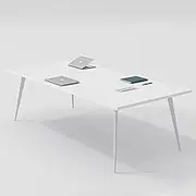 HOLGVE Conference Table, 62.9 L X 35.4W X 29.53 H Inches White Meeting Desk, Small for 4-6 Office Training Table, Rectangle Seminar Computer Table