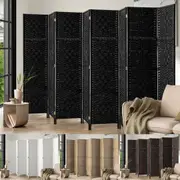 Oikiture 4/6/8 Panel Room Divider Privacy Screen Dividers Woven Wood Fold Stand
