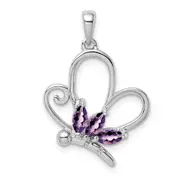 Sterling Silver Polished Amethyst Pendant
