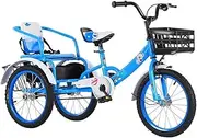 Kids Tricycles with Two Seats, Kids Tricycle for 3-9 Years, Mobility Pedals Bike with Single Brake, Cruise Bike Trike for Travel and Shopping, Tandem Trike