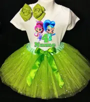 Shimmer & Shine 4th fourth 4 Birthday ***With NAME*** Green Tutu Dress