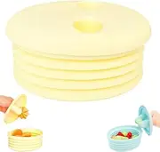 Dirty Hands Prevention Collapsible Snack Container, Silicone Folding Travel Bowl Snack Box,Collapsible Silicone Food Storage Containers, Dirty Hands Snack Catcher Bowls for Adults Kids (Yellow)