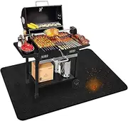 Large Under Grill Mat, Fireproof Grill Pads for Outdoor Charcoal, Flat Top, Smokers, Gas Grills, Deck and Patio Protective Mats, Indoor Fireplace Mat Prevents Ember Damage Wood Floor (151 * 91 cm)
