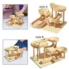 Wooden Track Marble Toy Wooden Ball Track Set Self Assemble Unique Crafts