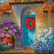 Southwest Glass Tile Backsplash Mikki Senkarik Art Wall Floor Mural MSA227