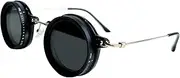 Tint Sunglasses, Eyewear Shades, Rounded ND 9 Gear Lens, UV Protection Fashion Accessories, Eye Protection for Sports, Beach, Fishing, and Outdoor Travel, Black