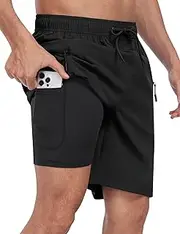 [MoFiz] Men's Swim Trunks with Compression Liner 5" Quick Dry Men's Broad Beach Shorts Stretch Men's Bathing Suits Swimwear