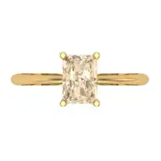 1.0Ct Radiant Cut VVS1 Natural Morganite Solid Gold Solitaire Engagement Ring