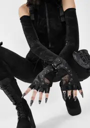 [Devil Fashion] Grommet Fingerless Gloves