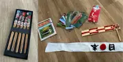 5 Pairs Japanese Chopsticks Wooden Bamboo Lucky Cat & Party Decor Lot Reusable